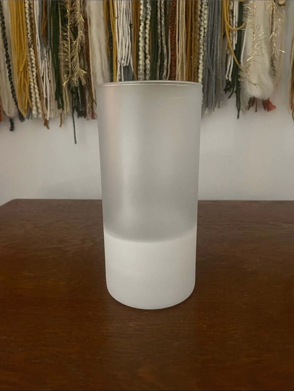 Frosted White Glass Vase - Home Accents